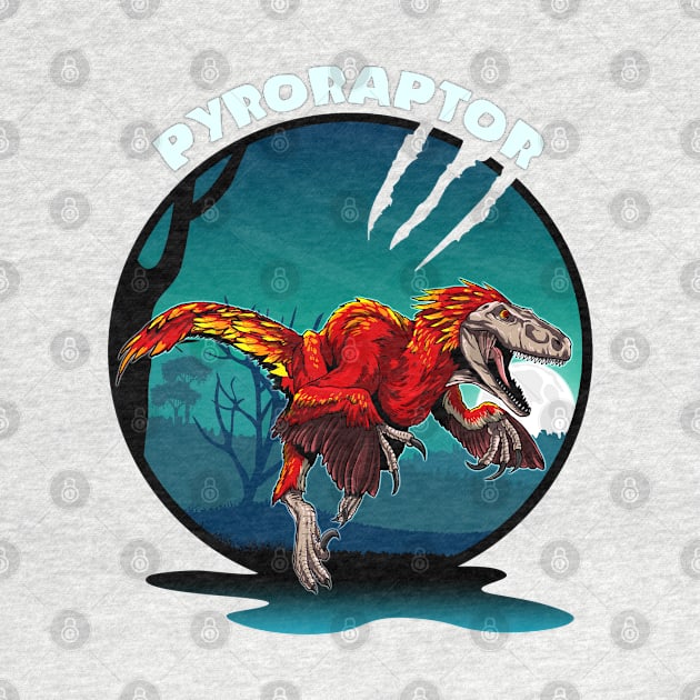 Pyroraptor Dinosaur Design With Background by Terra Fossil Merch